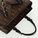 Christian Dior Chain Trotter Canvas Hand Bag PVC Brown Silver Auth am10565V-6