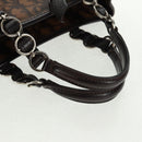 Christian Dior Chain Trotter Canvas Hand Bag PVC Brown Silver Auth am10565V-7