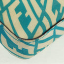 FENDI Zucca Canvas Mamma Baguette Shoulder Bag Baby Blue Gold Auth am10568V-11