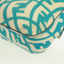 FENDI Zucca Canvas Mamma Baguette Shoulder Bag Baby Blue Gold Auth am10568V-14