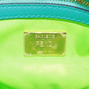 FENDI Zucca Canvas Mamma Baguette Shoulder Bag Baby Blue Gold Auth am10568V-18