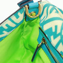 FENDI Zucca Canvas Mamma Baguette Shoulder Bag Baby Blue Gold Auth am10568V-20