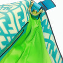 FENDI Zucca Canvas Mamma Baguette Shoulder Bag Baby Blue Gold Auth am10568V-21