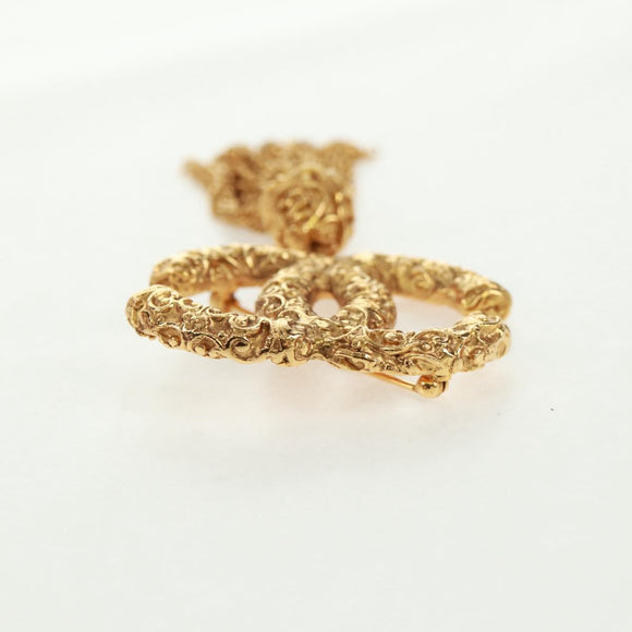 CHANEL CC Lava Fringe Brooch metal Gold CC Auth am10569V