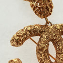 CHANEL CC Lava Fringe Brooch metal Gold CC Auth am10569V-2