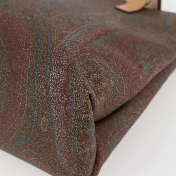 ETRO Paisley Tote Bag PVC Bordeaux Gold Auth am10570V