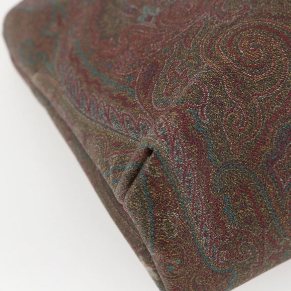 ETRO Paisley Tote Bag PVC Bordeaux Gold Auth am10570V