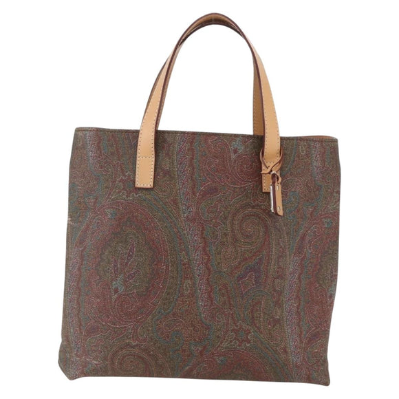 ETRO Paisley Tote Bag PVC Bordeaux Gold Auth am10570V