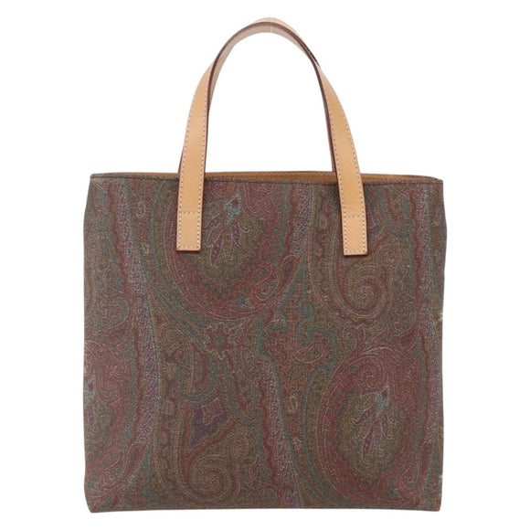 ETRO Paisley Tote Bag PVC Bordeaux Gold Auth am10570V