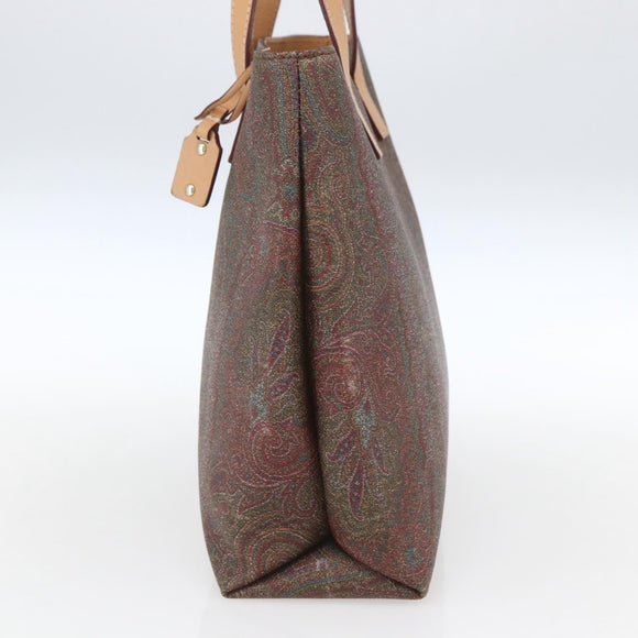 ETRO Paisley Tote Bag PVC Bordeaux Gold Auth am10570V