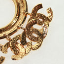 CHANEL CC5 Circle Brooch metal Gold CC Auth am10571V-11