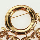 CHANEL CC5 Circle Brooch metal Gold CC Auth am10571V-7