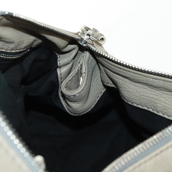 Chloe Paddington Hand Bag Leather Gray Gold Silver Auth am10572V