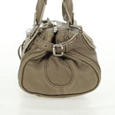 Chloe Paddington Hand Bag Leather Gray Gold Silver Auth am10572V-4