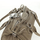 Chloe Paddington Hand Bag Leather Gray Gold Silver Auth am10572V-6