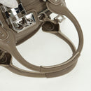 Chloe Paddington Hand Bag Leather Gray Gold Silver Auth am10572V-7