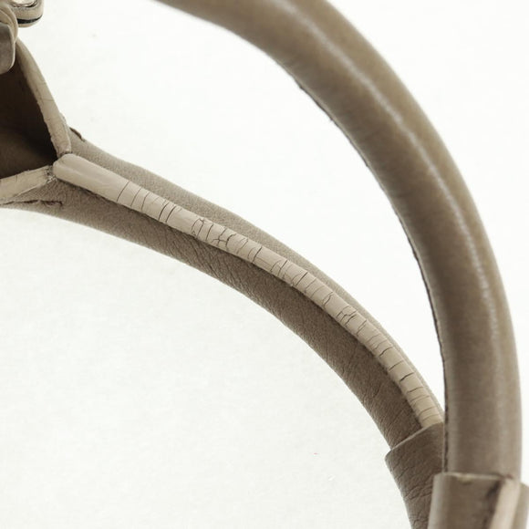 Chloe Paddington Hand Bag Leather Gray Gold Silver Auth am10572V