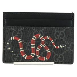 GUCCI GG Supreme King Snake Pass Case PVC Black 451277 496085 Auth am10577V - 0