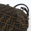 FENDI Zucca Canvas Celeria Hand Bag Brown Black Silver Auth am10578-10