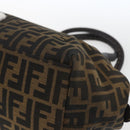 FENDI Zucca Canvas Celeria Hand Bag Brown Black Silver Auth am10578-12
