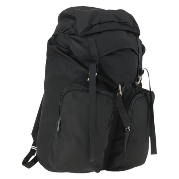 PRADA Backpack Nylon Black Silver Auth am10580