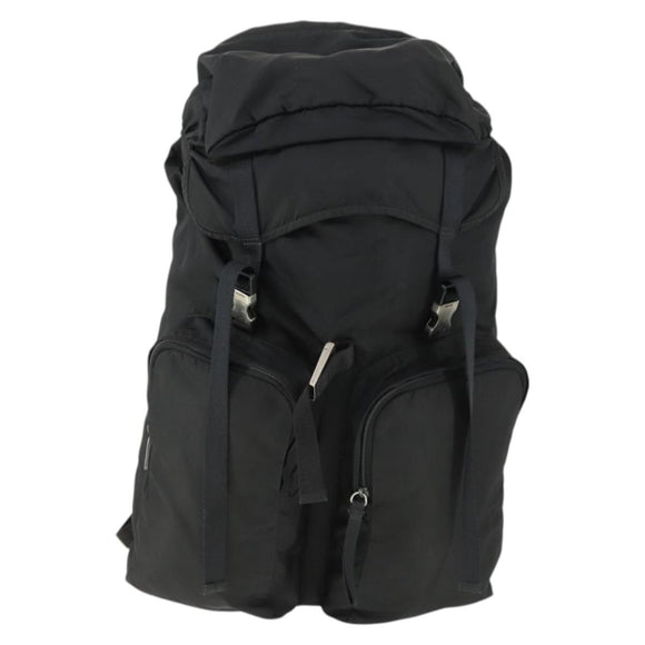 PRADA Backpack Nylon Black Silver Auth am10580