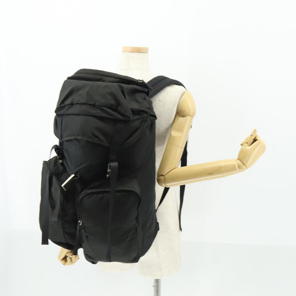 PRADA Backpack Nylon Black Silver Auth am10580