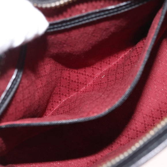 GUCCI Tote Bag Leather Black Gold Auth am10584