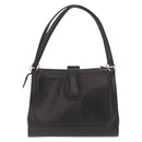 GUCCI Tote Bag Leather Black Gold Auth am10584-2