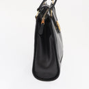 GUCCI Tote Bag Leather Black Gold Auth am10584-4