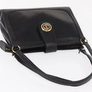 GUCCI Tote Bag Leather Black Gold Auth am10584-6