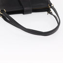 GUCCI Tote Bag Leather Black Gold Auth am10584-7