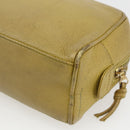 CHANEL COCO Mark Pouch Caviar Skin Yellow Gold CC Auth am10588-10