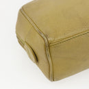 CHANEL COCO Mark Pouch Caviar Skin Yellow Gold CC Auth am10588-11