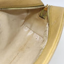 CHANEL COCO Mark Pouch Caviar Skin Yellow Gold CC Auth am10588-15