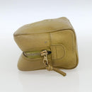 CHANEL COCO Mark Pouch Caviar Skin Yellow Gold CC Auth am10588-4