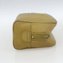 CHANEL COCO Mark Pouch Caviar Skin Yellow Gold CC Auth am10588-5