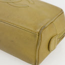 CHANEL COCO Mark Pouch Caviar Skin Yellow Gold CC Auth am10588-8