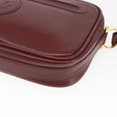 CARTIER Shoulder Bag Leather Bordeaux Gold Auth am10589-9