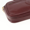CARTIER Shoulder Bag Leather Bordeaux Gold Auth am10589-14