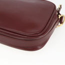 CARTIER Shoulder Bag Leather Bordeaux Gold Auth am10589-15