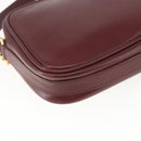 CARTIER Shoulder Bag Leather Bordeaux Gold Auth am10589-16