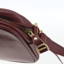 CARTIER Shoulder Bag Leather Bordeaux Gold Auth am10589-10