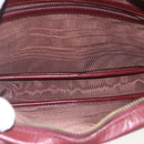 CARTIER Shoulder Bag Leather Bordeaux Gold Auth am10589-12