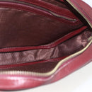 CARTIER Shoulder Bag Leather Bordeaux Gold Auth am10589-18