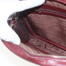 CARTIER Shoulder Bag Leather Bordeaux Gold Auth am10589-19