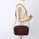 CARTIER Shoulder Bag Leather Bordeaux Gold Auth am10589-22