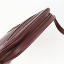 CARTIER Shoulder Bag Leather Bordeaux Gold Auth am10589-6