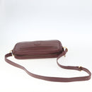 CARTIER Shoulder Bag Leather Bordeaux Gold Auth am10589-7