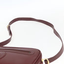 CARTIER Shoulder Bag Leather Bordeaux Gold Auth am10589-8